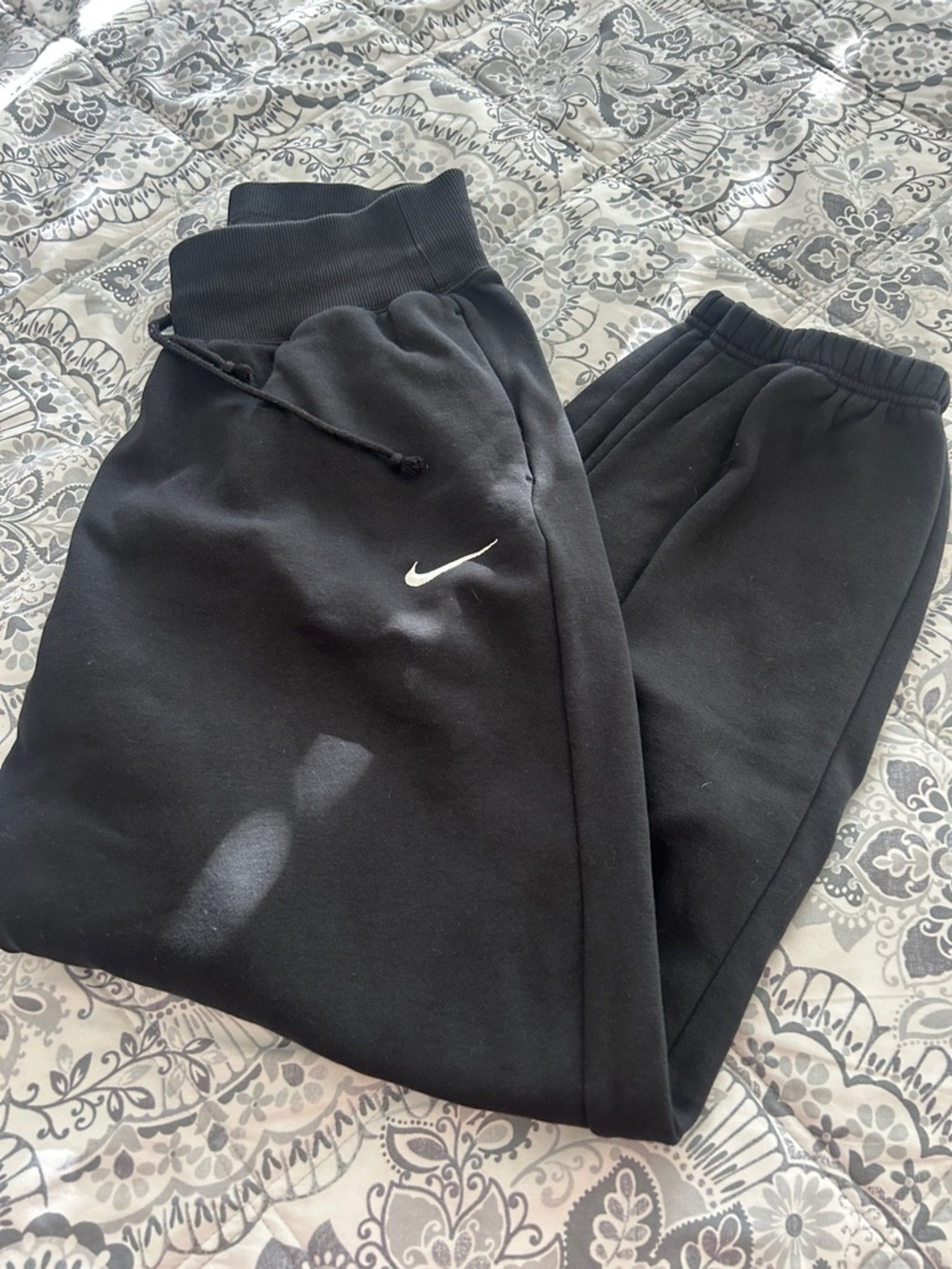 Nike Black Women's Joggers with White Swoosh